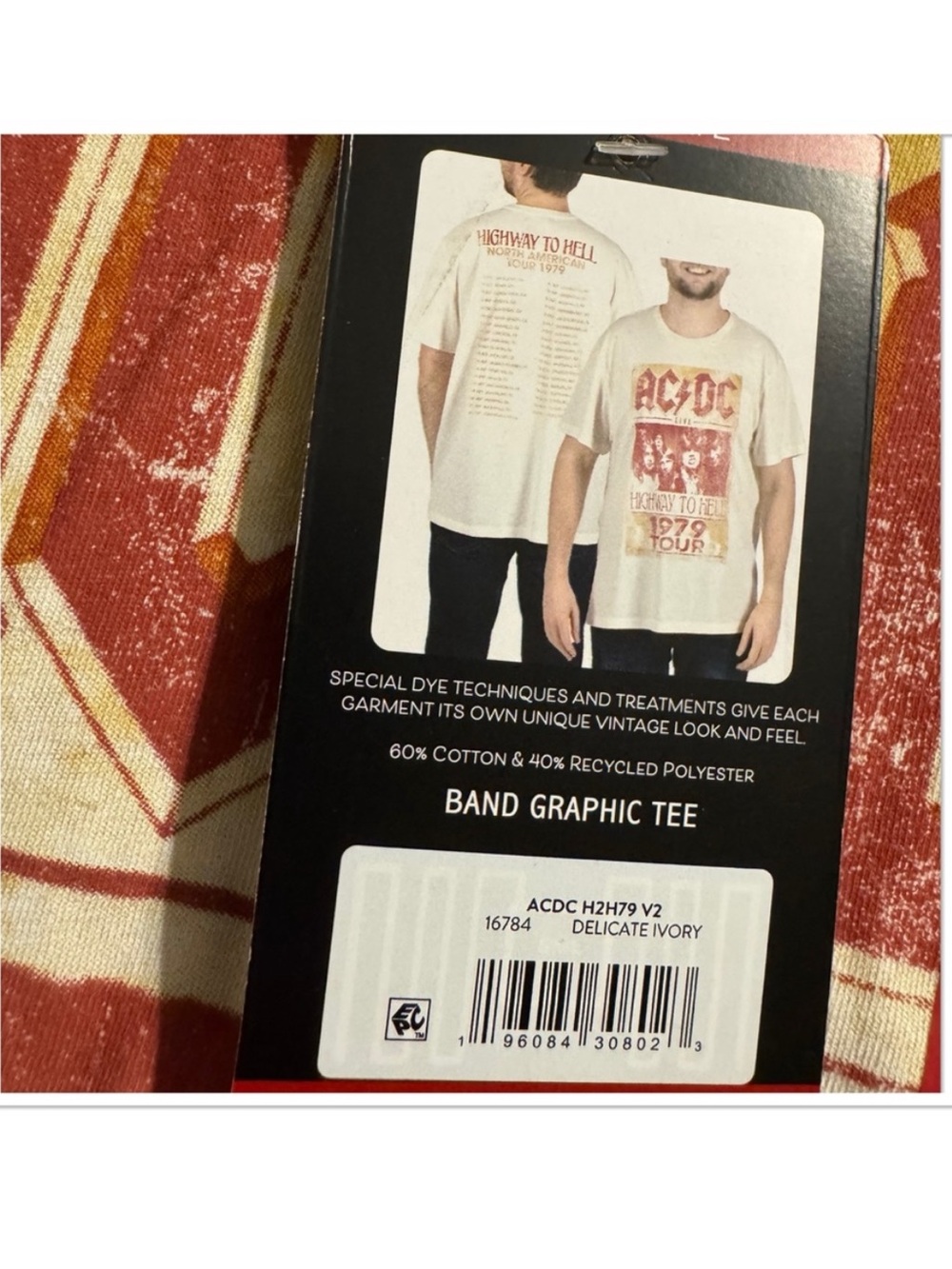 ACDC Highway To Hell North America Us Tour 1979 Graphic Band Tee Men’s